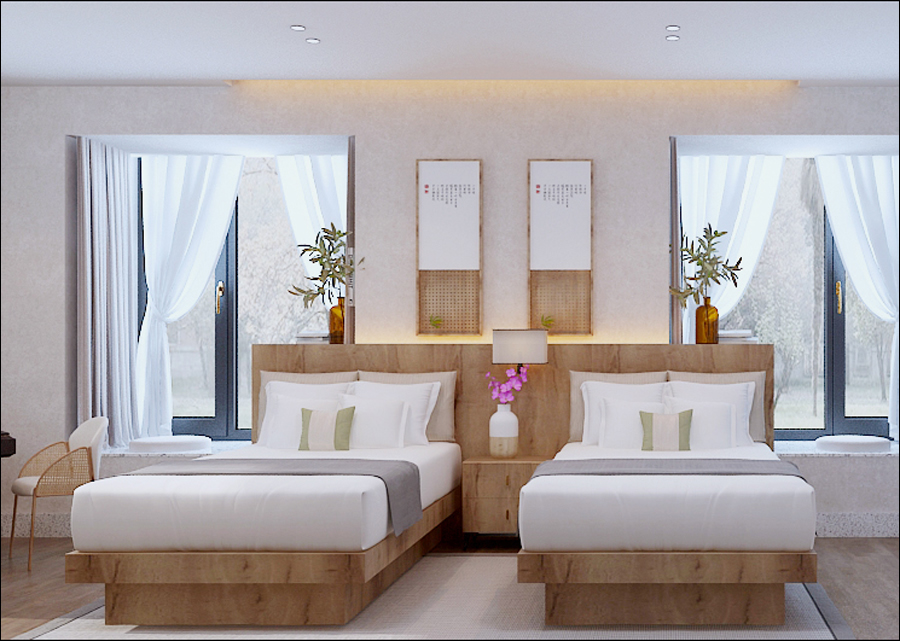 巢湖厵村民宿現(xiàn)代田園風(fēng)格民宿設(shè)計裝修(圖3) 巢湖厵村民宿現(xiàn)代田園風(fēng)格民宿設(shè)計裝修(圖3)