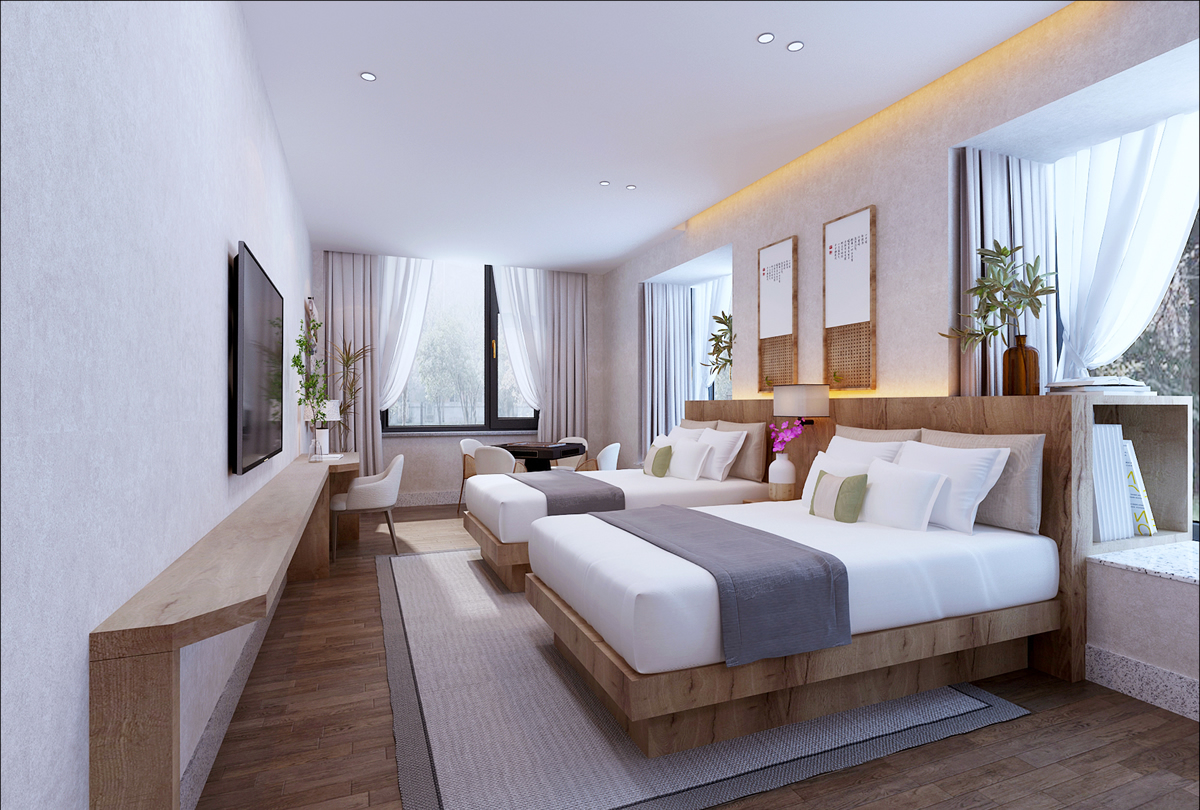 巢湖厵村民宿現(xiàn)代田園風(fēng)格民宿設(shè)計裝修(圖4) 巢湖厵村民宿現(xiàn)代田園風(fēng)格民宿設(shè)計裝修(圖4)